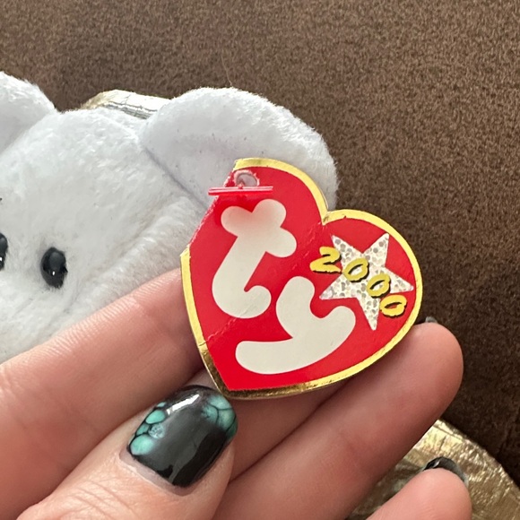 Ty Halo II White and Gold Angel Bear Plush - Picture 2 of 9